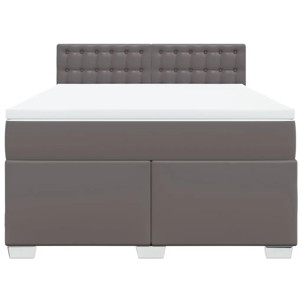 Giroletto a Molle con Materasso Grigio 160x200 cm in Similpelle