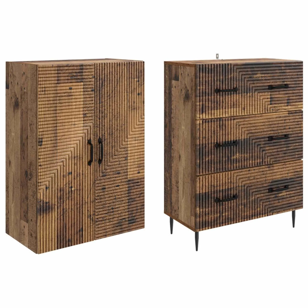 Set di armadi 2 pcs Legno antico 66 x 34,5 x 90 cm