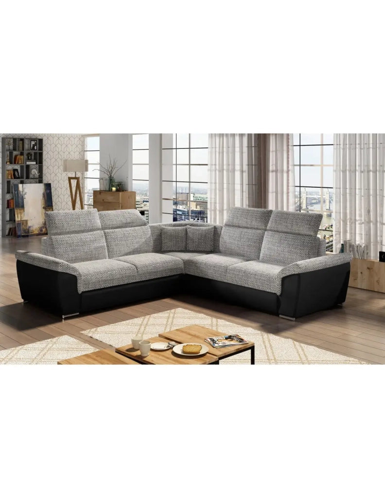 Divano ad angolo FREDERICO Grigio grande angolare convertibile 266x266cm