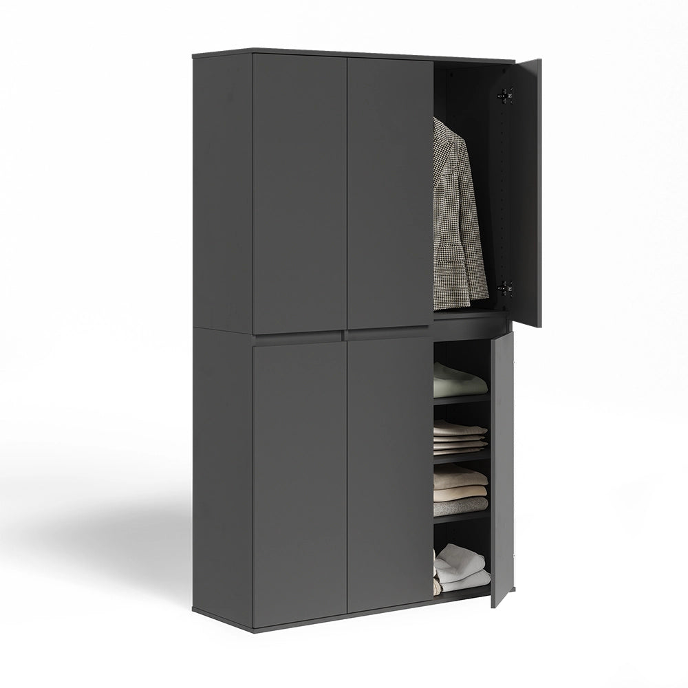 Vicco Armadio multifunzione Antracite 111 x 191.5 cm con 6 porte