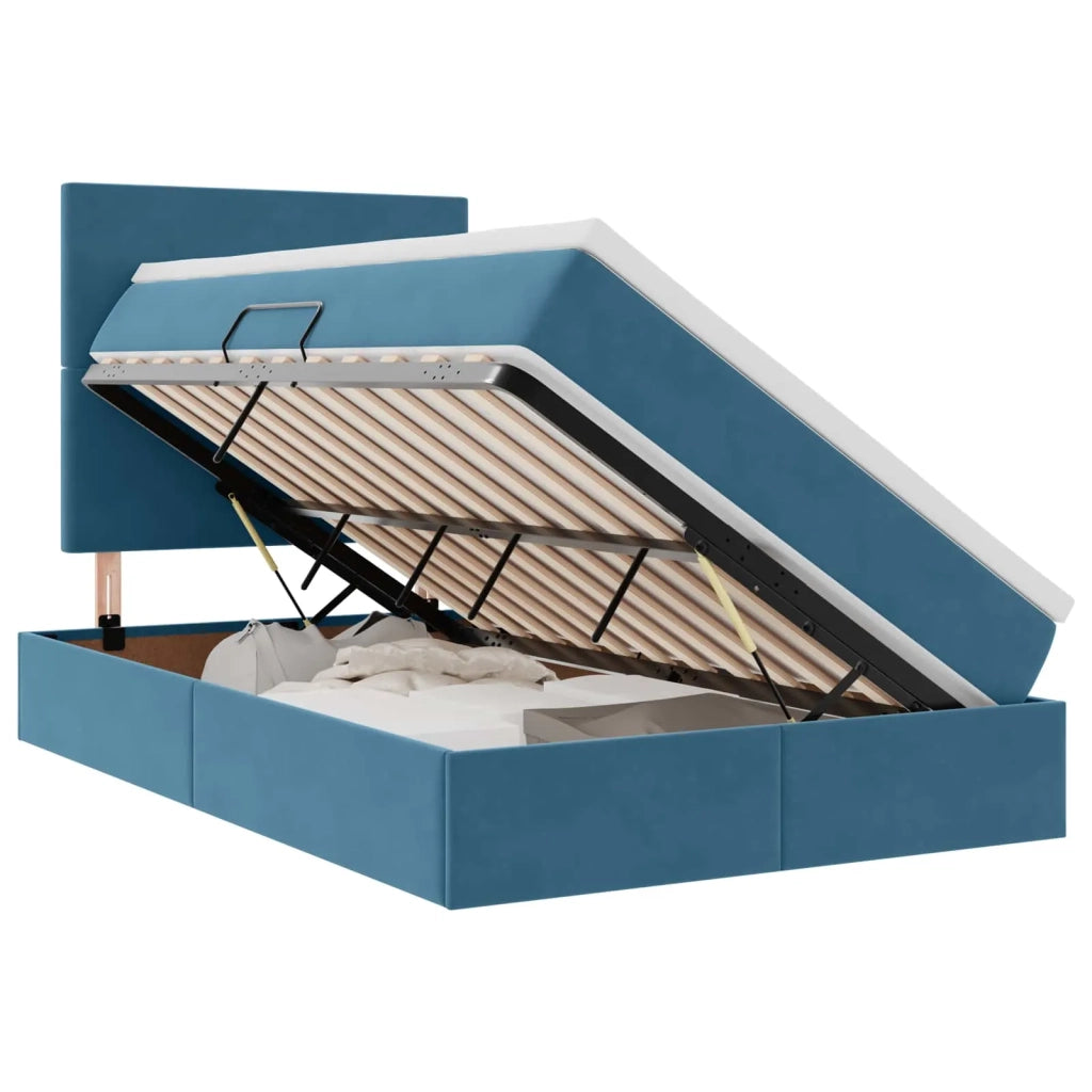 Letto con contenitore e materasso Blu Scuro 120 x 200 cm 3371965