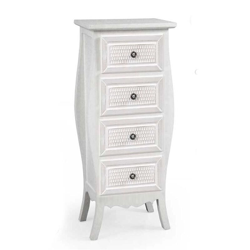 ELEGANT CASSETTIERA A 4 CASSETTI 38 X 28 X 90 CM COLORE BIANCO