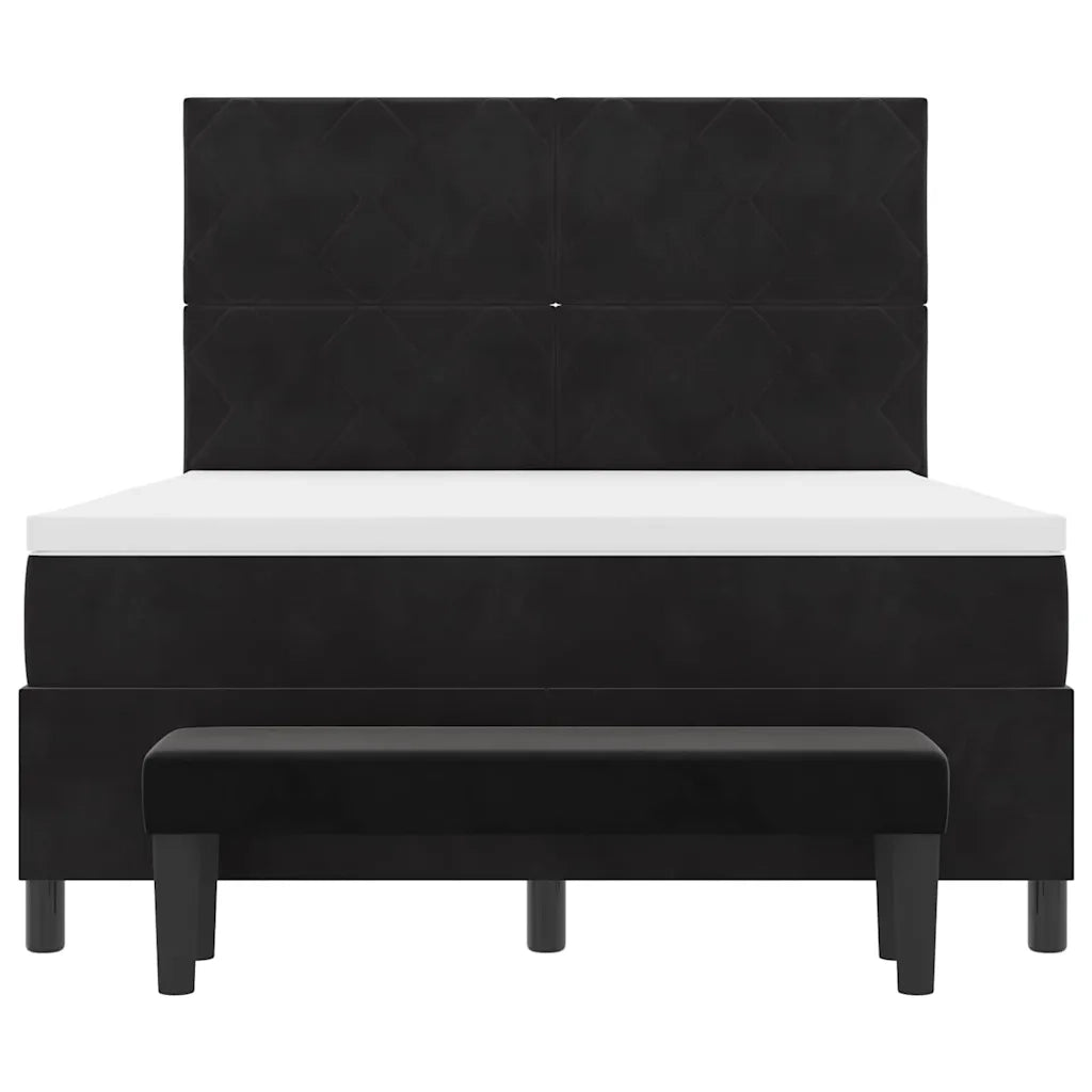 Letto a molle con testiera Nero 200 x 140 cm Velluto 3344584