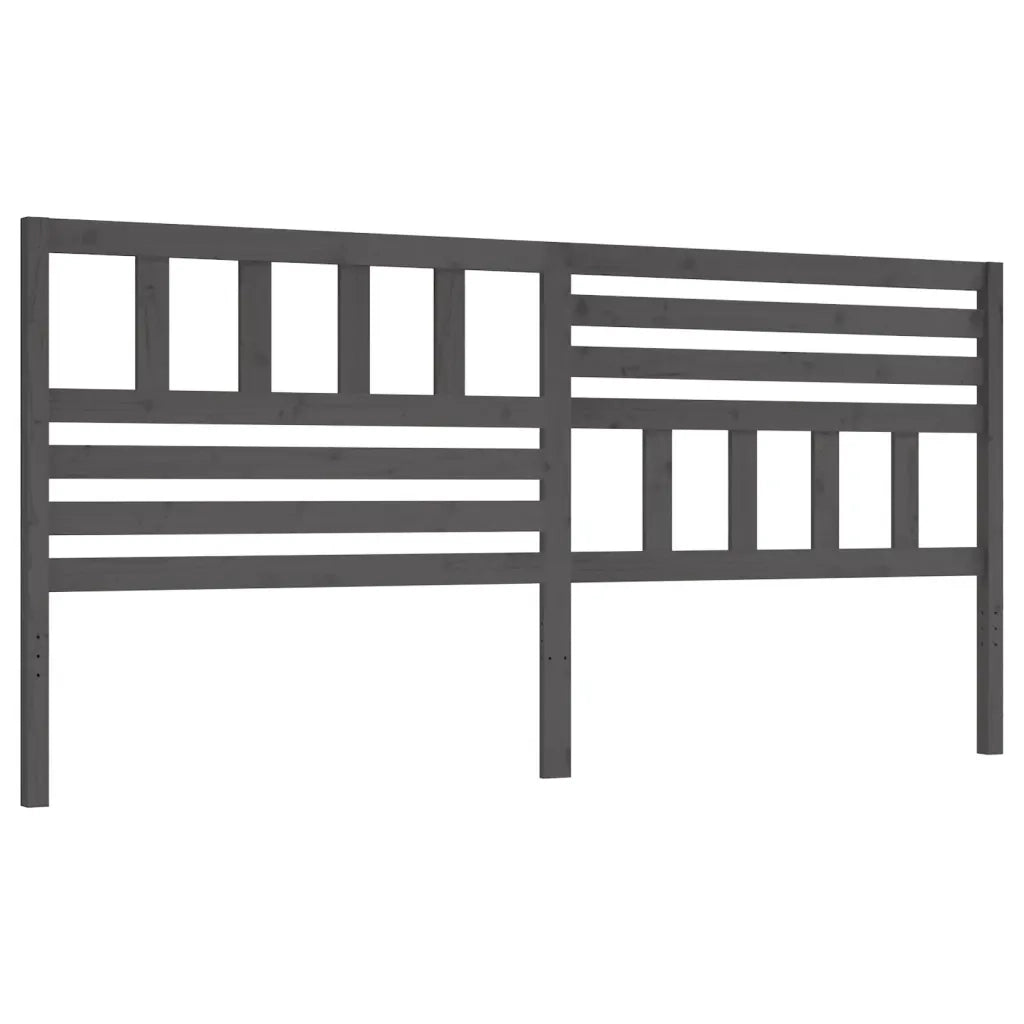 Testiera | Testata per Letto Grigia 206x4x100cm in Legno Massello di Pino