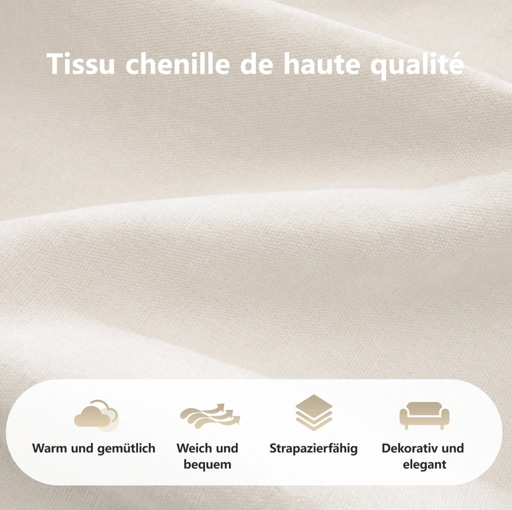 Divano modulare 3 posti senza struttura in chenille beige chiaro