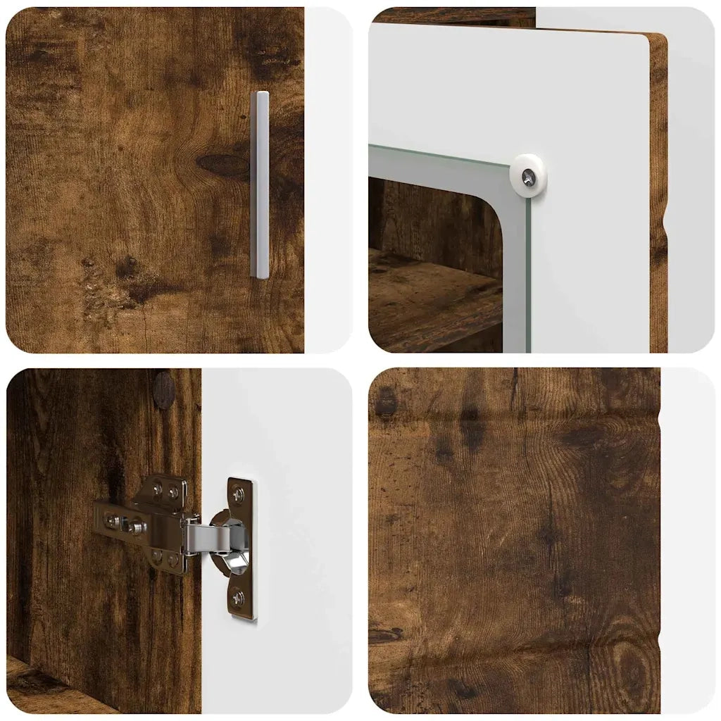Credenza-Buffet-Armadio da cucina Rovere fumo 55,5 x 29 x 100 cm Legno multistrato