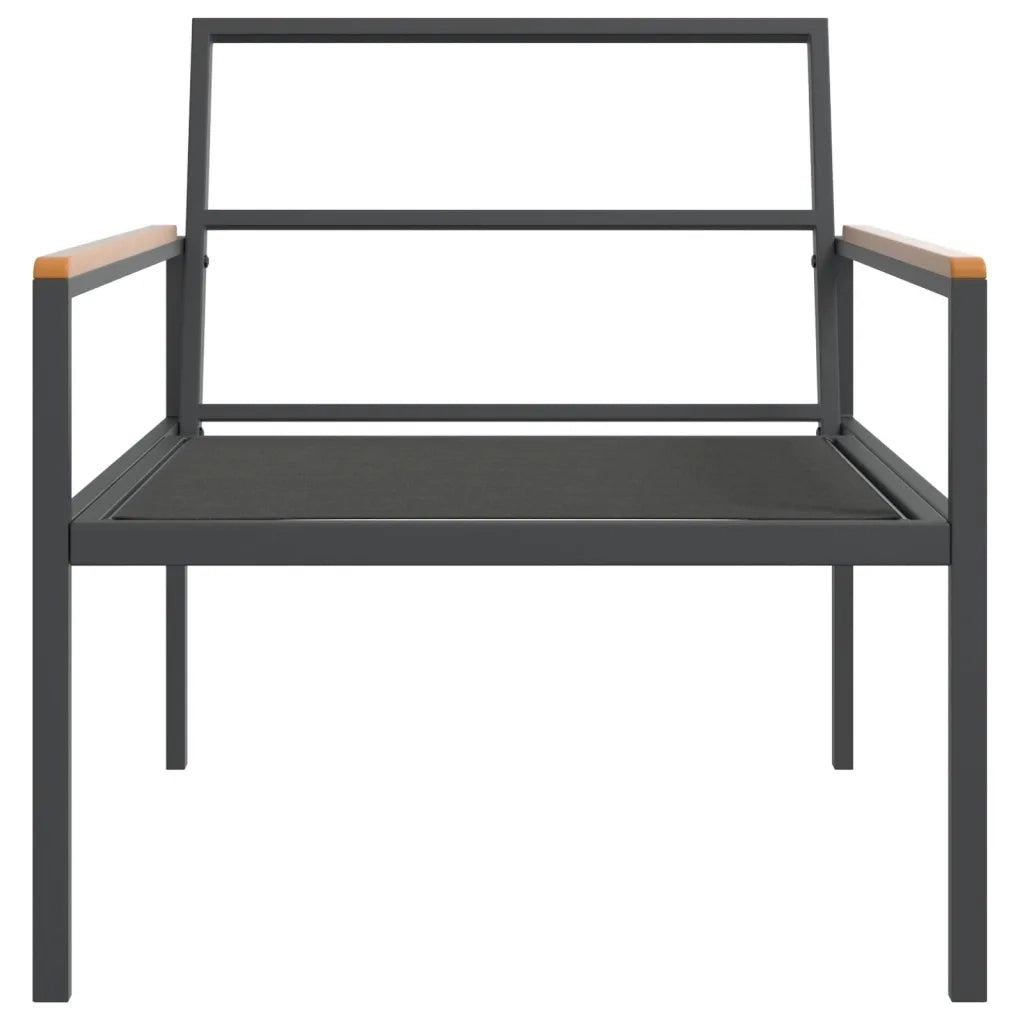 Set Salotto da Giardino 3 pz | Set di Mobili da Esterno con Cuscini in Acciaio Antracite