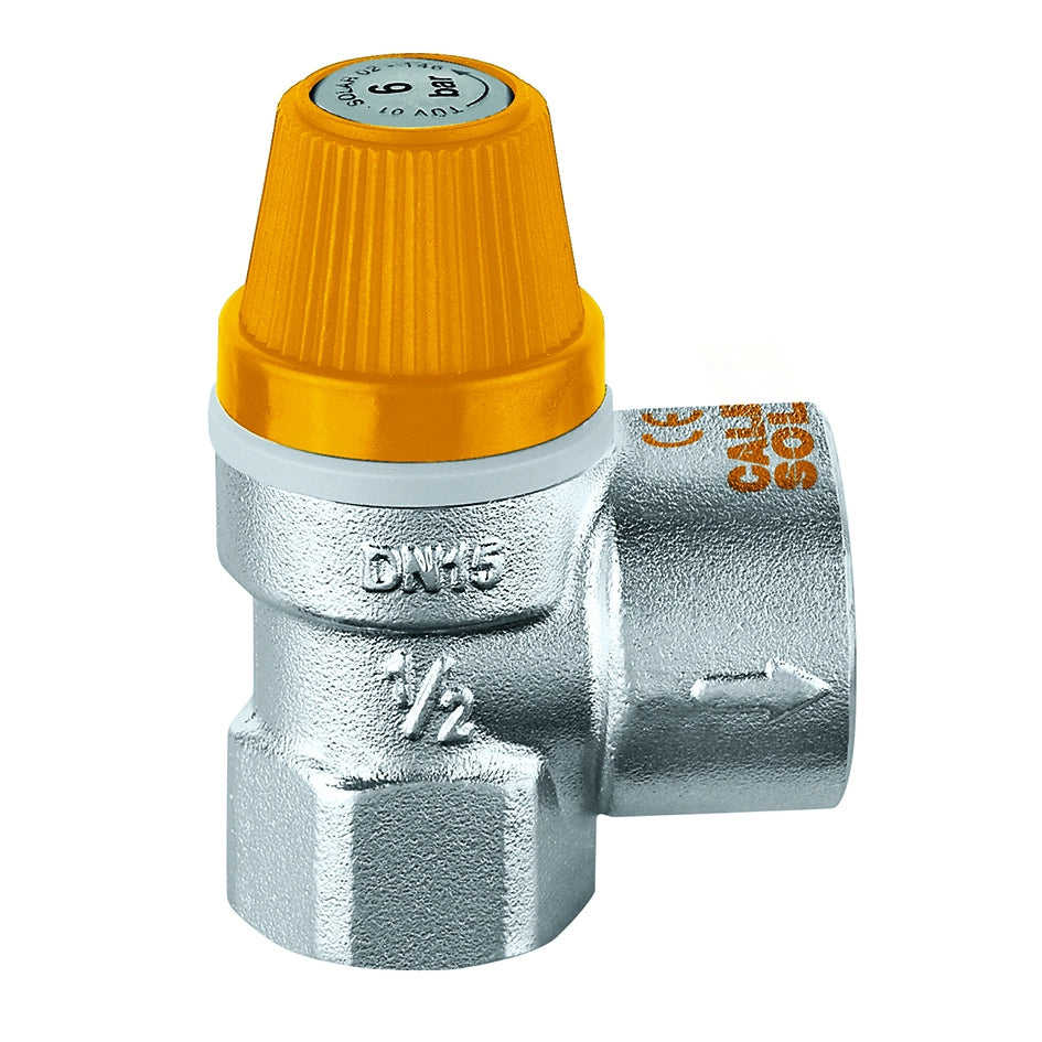 VALVOLA DI SICUREZZA PER IMPIANTI SOLARI- 1/2 x 3/4 - 6 Bar- CALEF- pezzi 1