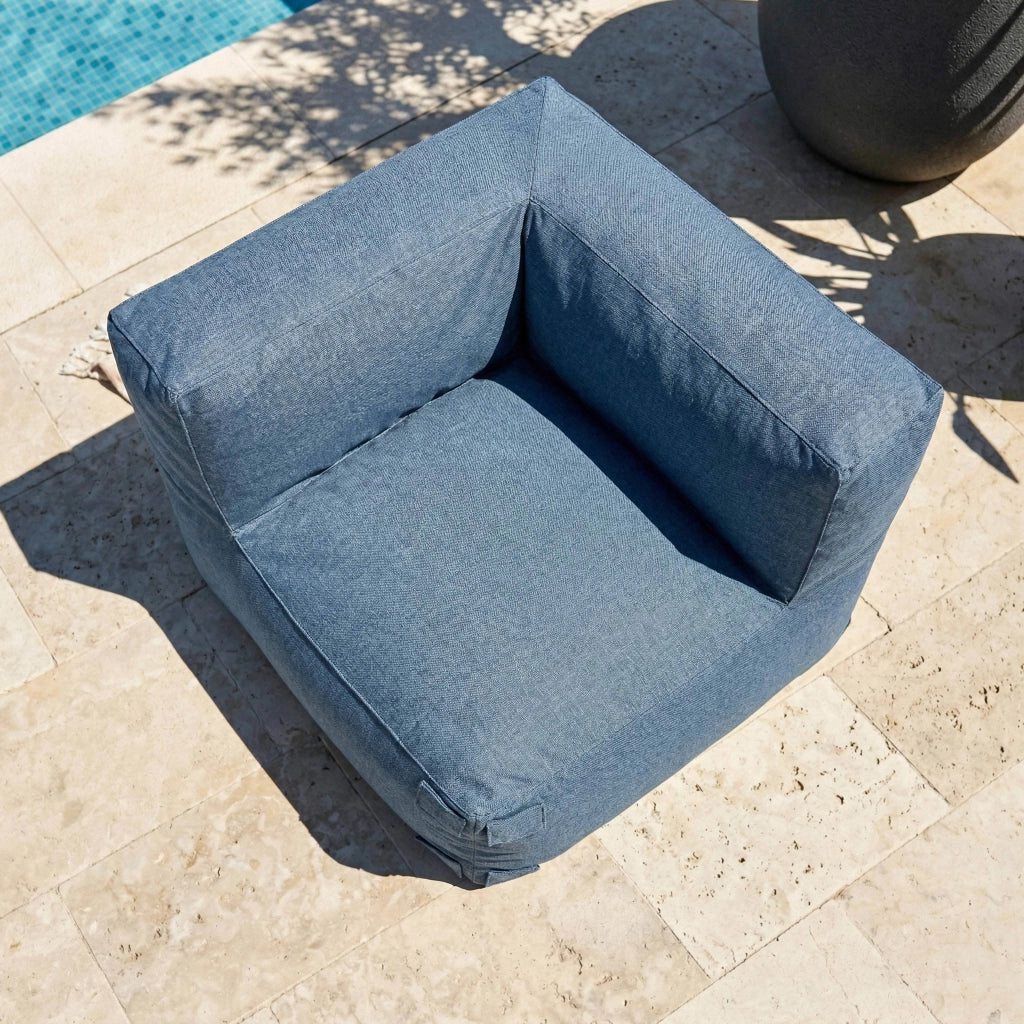 Oviala - Poltroncina angolare per divano componibile pacific blue