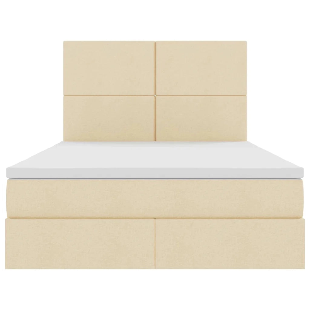 Letto con contenitore LED e materasso Crema 140 x 200 cm