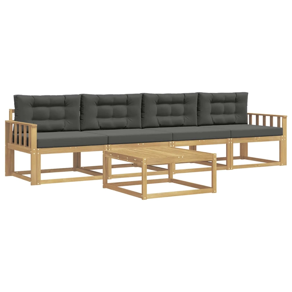 Set di divani da esterno con cuscino 4 pcs Bianco e Antracite