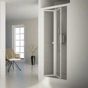 Porta Doccia 95 cm 1 Anta Scorrevole a Libro in Acrilico H185 cm Dorini Bianco