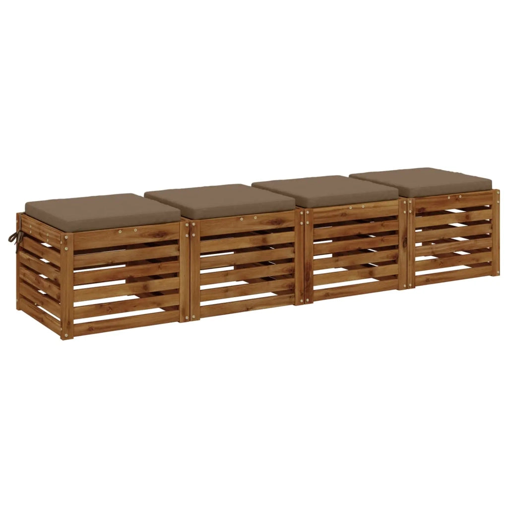Cuscini per Sedia in 4 Pezzi SOEST 4 pz 100% Poliestere Tortora 944355