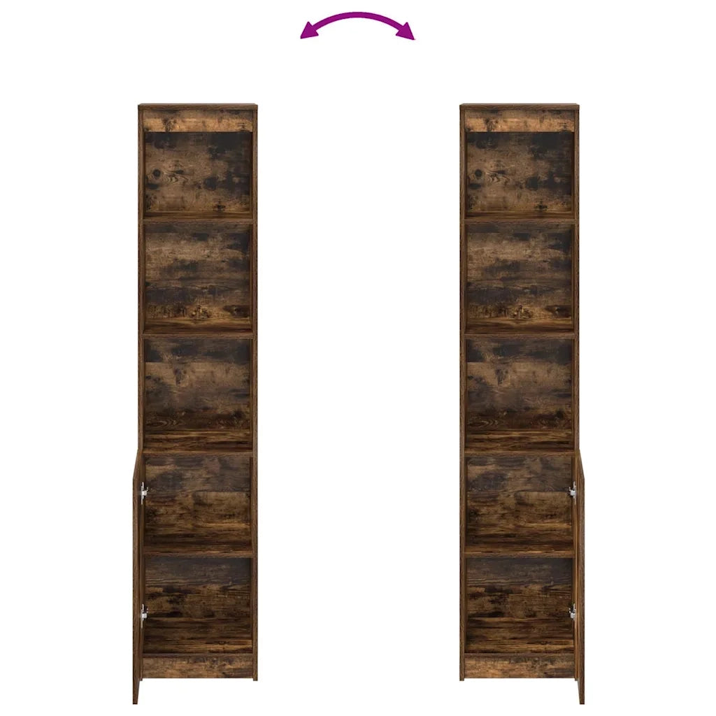 Credenza Rovere Fumo 37,5x35x180 cm in Legno Multistrato