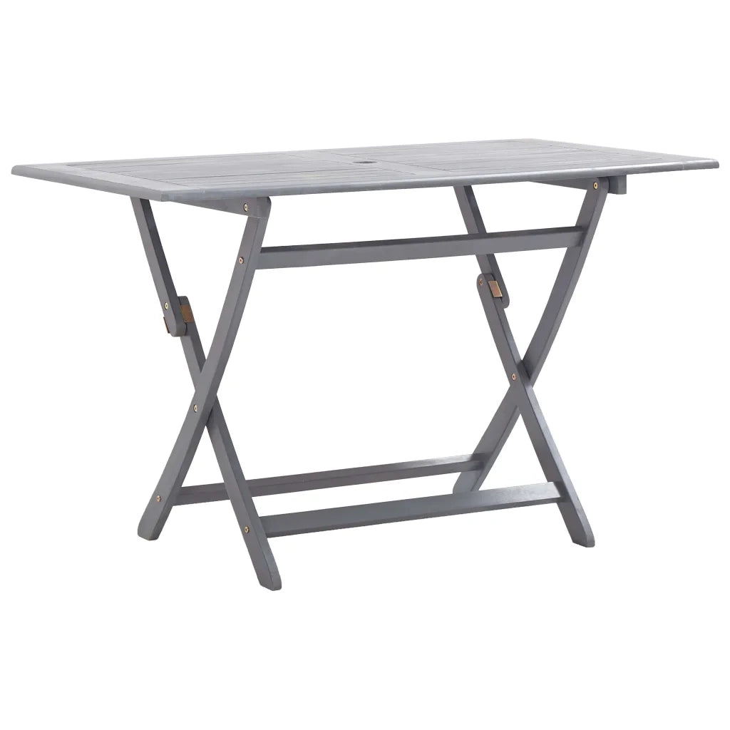 Set da Pranzo per Giardino 7 pz Legno Massello di Acacia Grigio cod mxl 35420