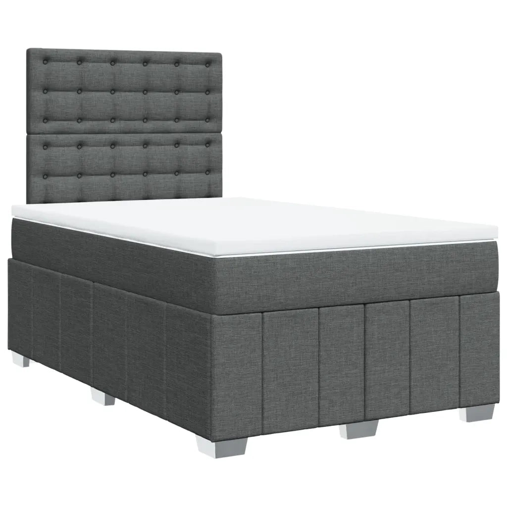 Giroletto a Molle con Materasso Grigio Scuro 120x190cm Tessuto