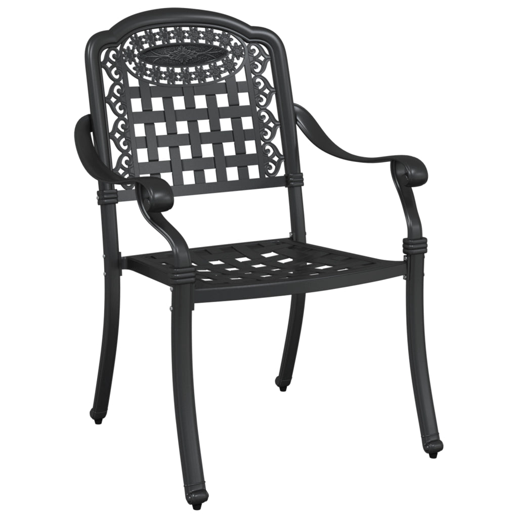 Set di 2 sedie da giardino  in alluminio nero