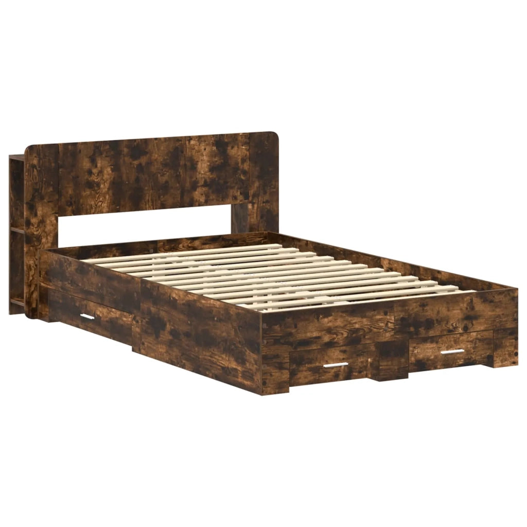 Telaio del letto con storage Rovere Fumo 120 x 190 cm