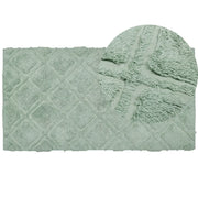 Tappeto in morbido cotone verde 80 x 150 cm con motivo geometrico camera da letto soggiorno