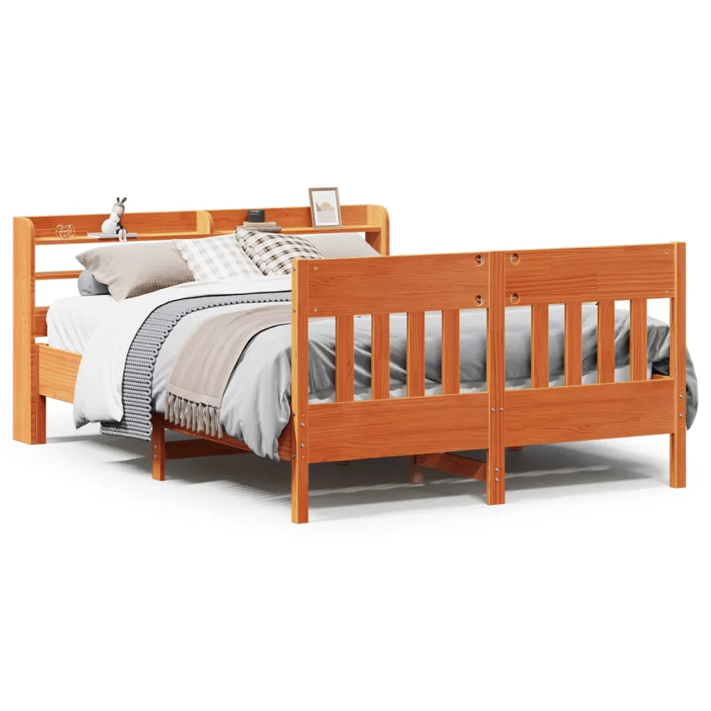 Letto senza Materasso Marrone Cera 120x200 cm in Legno di Pino 3307010