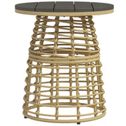 Tavolino da giardino rotondo effetto rattan ¨C Xylo ¨C ?45x50H cm metallo piano composito