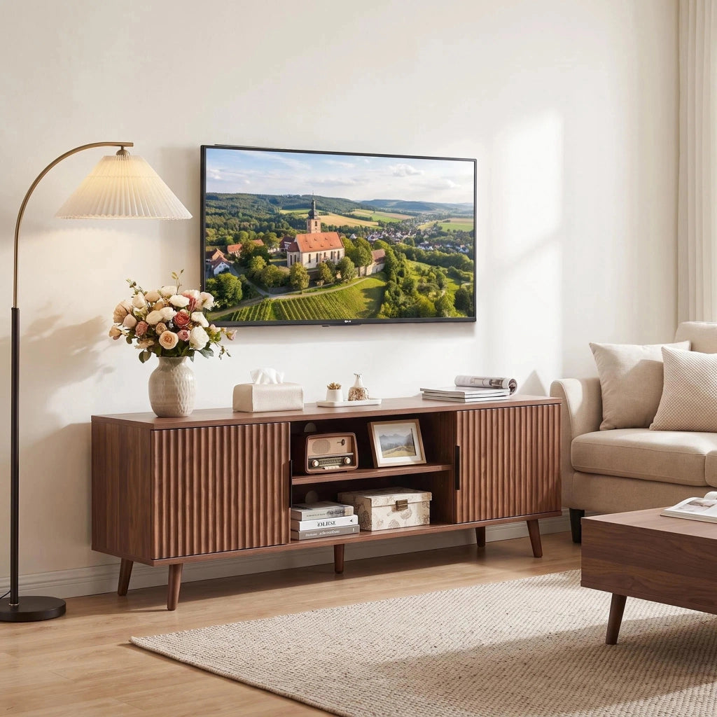 MOBILE TV 138 cm Noce in MDF con ripiani aperti