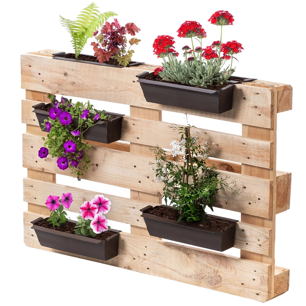 Vaso da fiori KADAX, vasi da fiori per Europallets, scatola da 40 cm, 6 pezzi