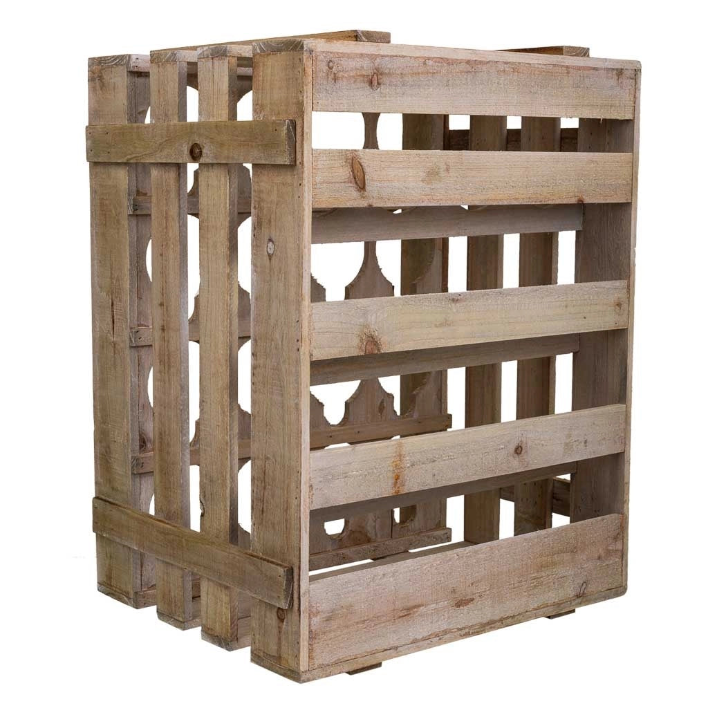 Cassetto portabottiglie in legno marrone 41x32x55h