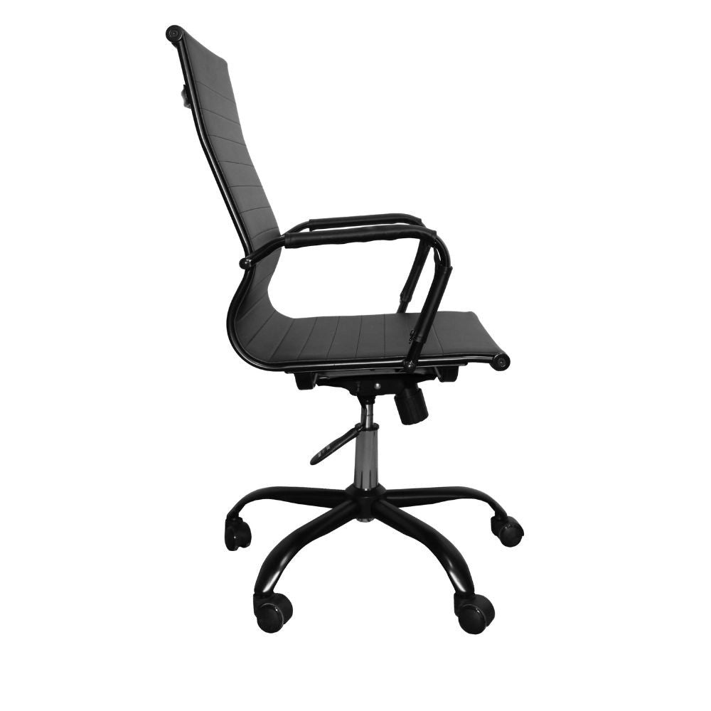 Poltrona da ufficio Nuvia con schienale ergonomico e ruote colore nero H105