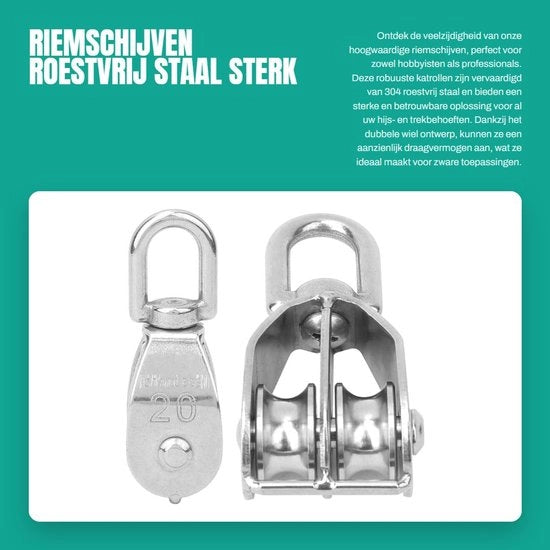 Rim in Acciaio Inossidabile 304 - Carrello Fisso - Doppio Pignone - Capacità di Carico - Facile da Installare - Qualità affidabile