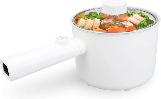 Pentola Elettrica Portatile 1.8L - Fornello Elettrico Multifunzionale Antiaderente - Frittura Fritto Stufato Bollito