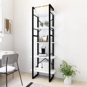 Libreria a 5 Ripiani-Scaffale per Libri-Mobile di Stoccaggio Bianca 60x30x175 cm in Legno Multistrato
