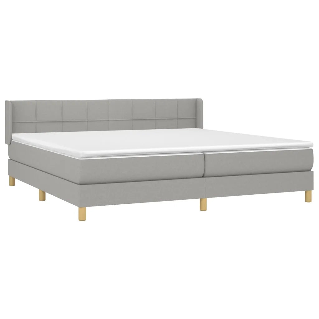 Giroletto a Molle con Materasso Grigio Chiaro 200x200cm Tessuto cod mxl 53090