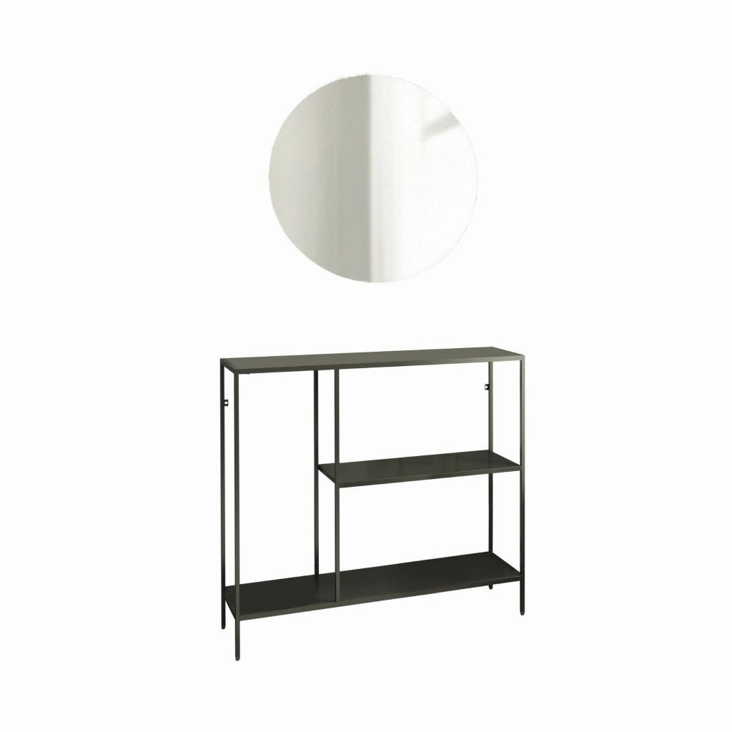 Consolle Noto, Tavolo multiuso, Mobiletto d'appoggio, Scrivania da corridoio, 80x30 h80 cm, Ardesia