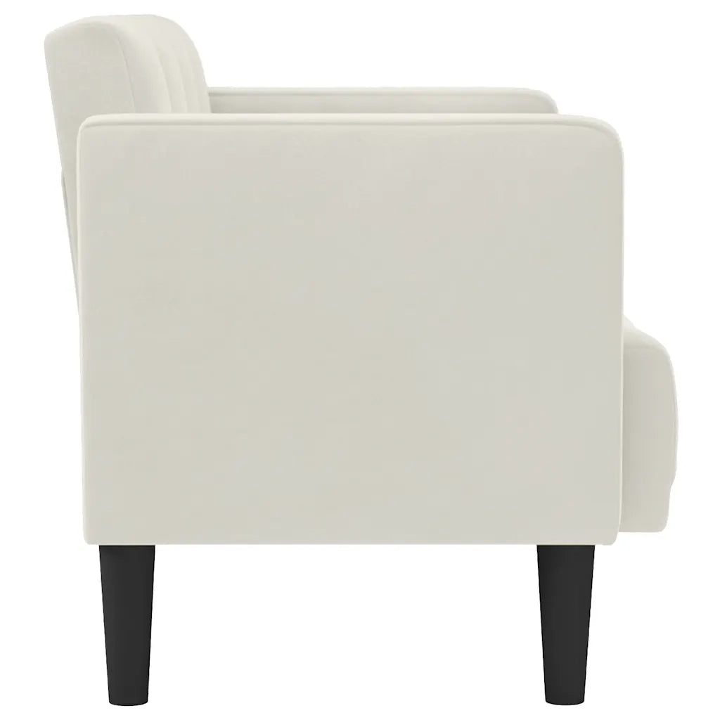 Divano Divanetto Crema 111 cm in Velluto 4100576