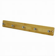 Trade Shop - Appendiabiti Appendino Parete Metallo Legno 5 Posti Ganci Giacche Vestiti 79548 -