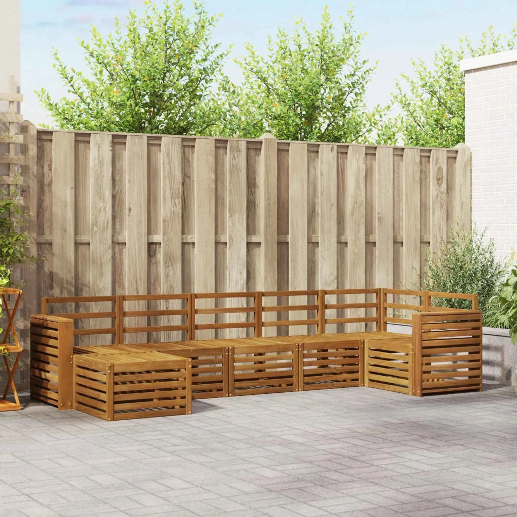 Set divani 7 pcs Naturale Legno di Acacia Massello 3375174