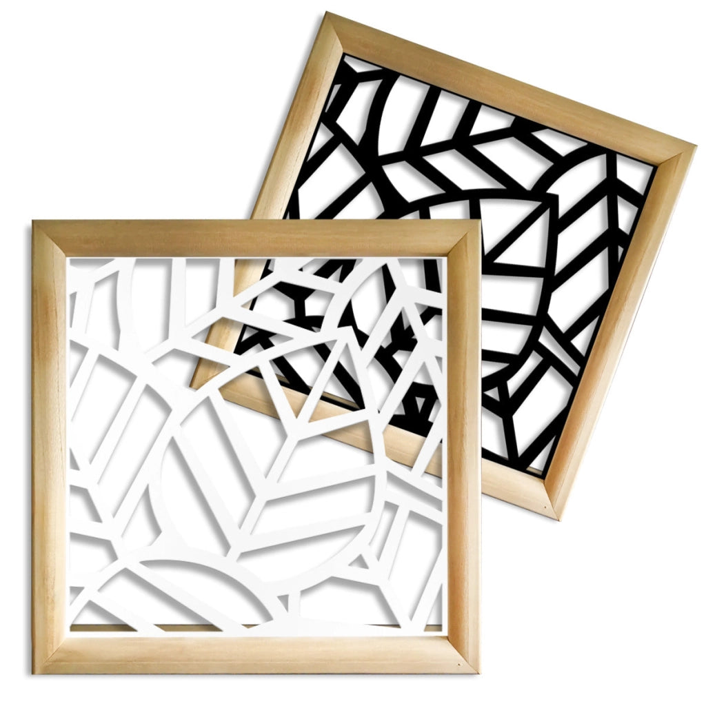 TROPICA - Moduli Decorativi in Legno e PVC Misura: 73x73 cm, Colore: bianco