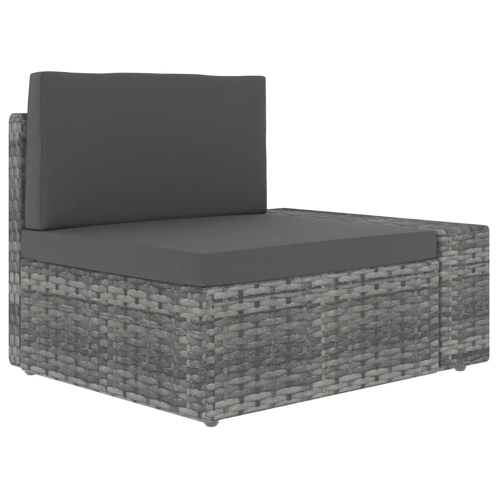 Set Divani da Giardino 10 pz in Polyrattan Grigio cod mxl 43458