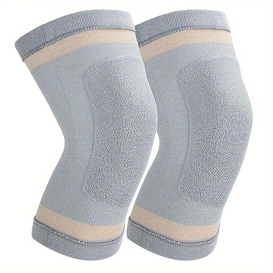 Un paio di calzettoni per ginocchia riscaldanti per autunno e inverno, impermeabili e riscaldanti, con cuffia a quattro vie di spallina in cashmere, taglia M grigio, adatto per 100-140 cm.