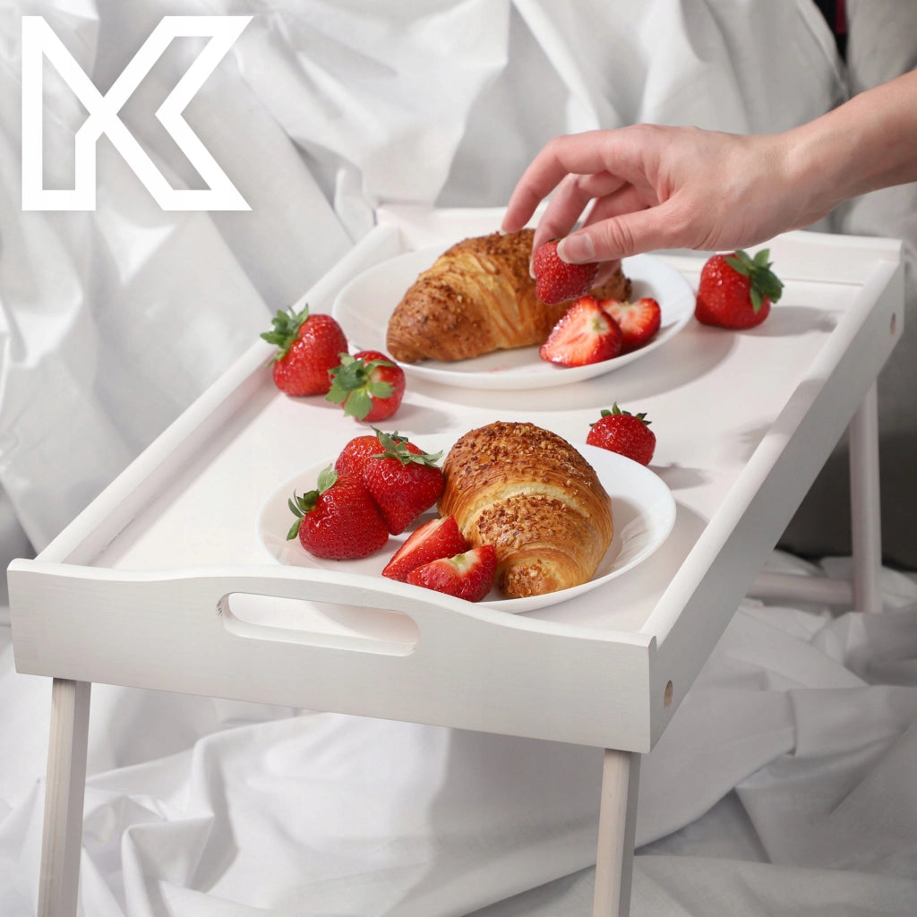 Tavolino da colazione pieghevole in legno KADAX per laptop da letto, vassoio regalo