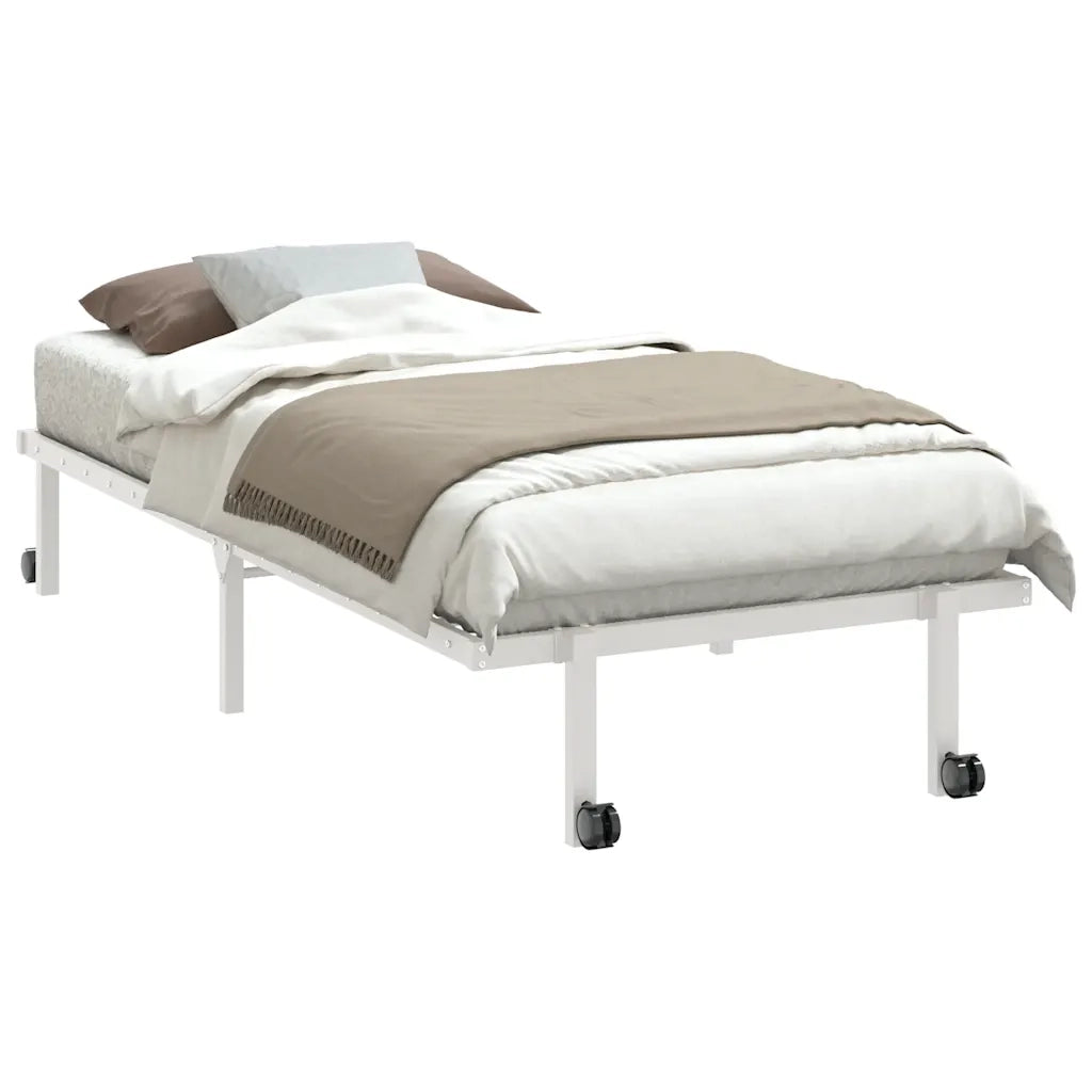 Giroletto senza Materasso Pieghevole-Struttura Letto Bianco 90x190 cm Acciaio