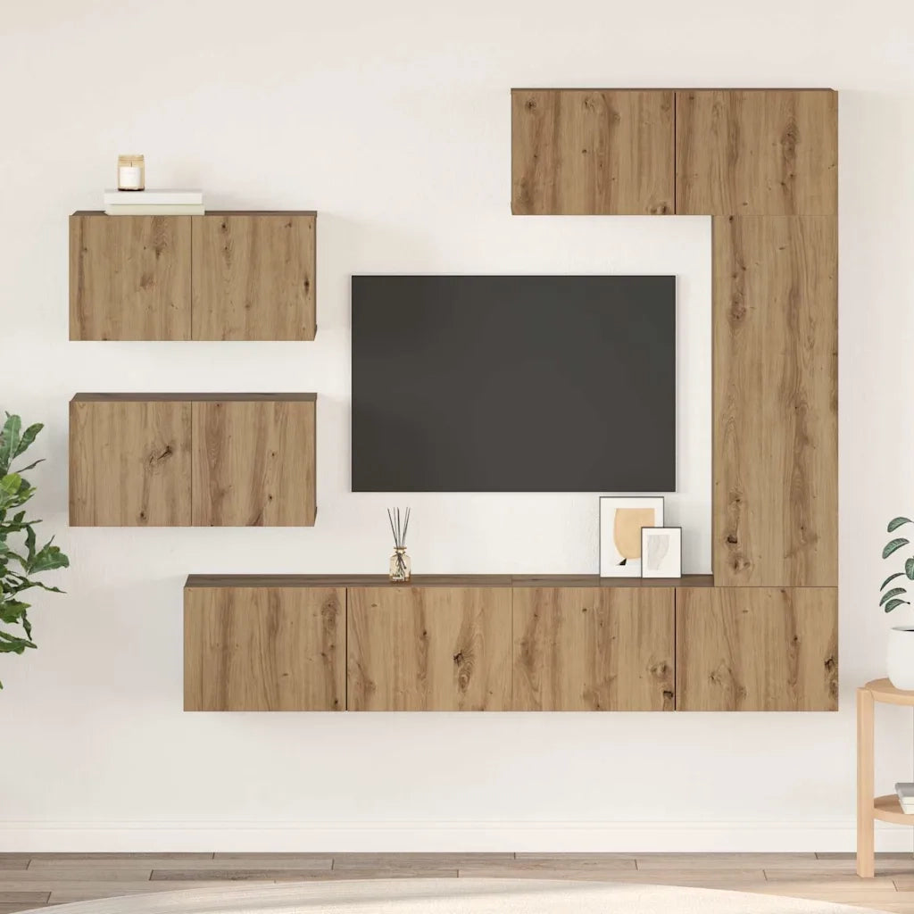 Set mobile TV 6 pcs Rovere artigianale Legno multistrato 3393248