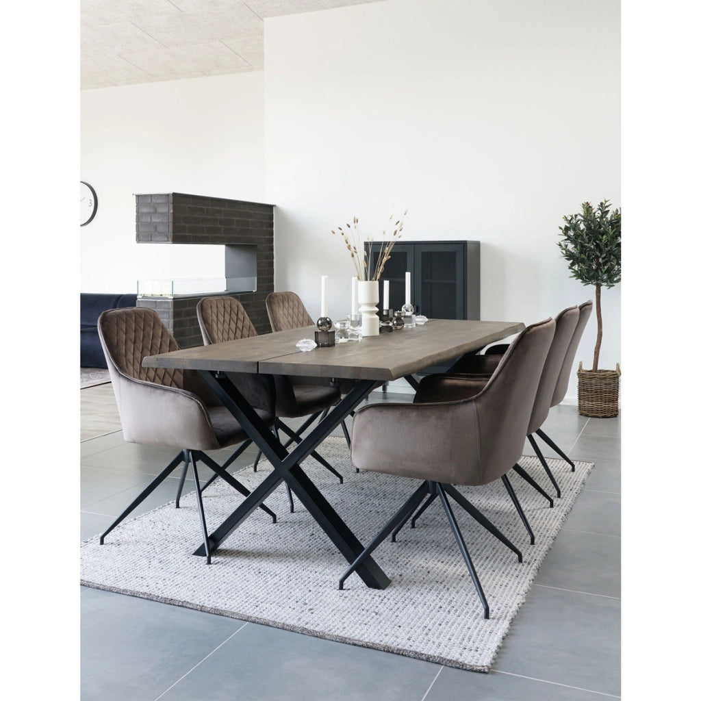 Sedia Harbo, Marrone, Velluto, 62x56x89 cm