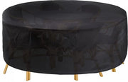 Copri tavolo per giardino - Copri tavolo per tavolo rotondo - copri tavolo per giardino impermeabile - 163 x 84cm - Oxford 210D - copri tavolo per tavolo esterno - nero