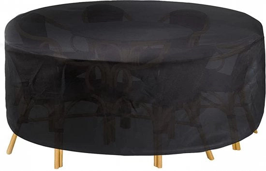 Copri tavolo per giardino - Copri tavolo per tavolo rotondo - copri tavolo per giardino impermeabile - 163 x 84cm - Oxford 210D - copri tavolo per tavolo esterno - nero