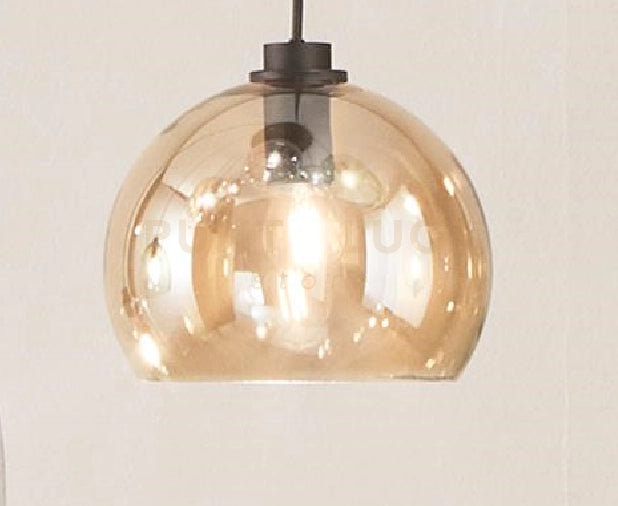 SOSPENSIONE VERVE- 1 LUCE AMBRA ATTACCO E14 SENZA BASE D' ATTACCO D.20,5CM H.18CM