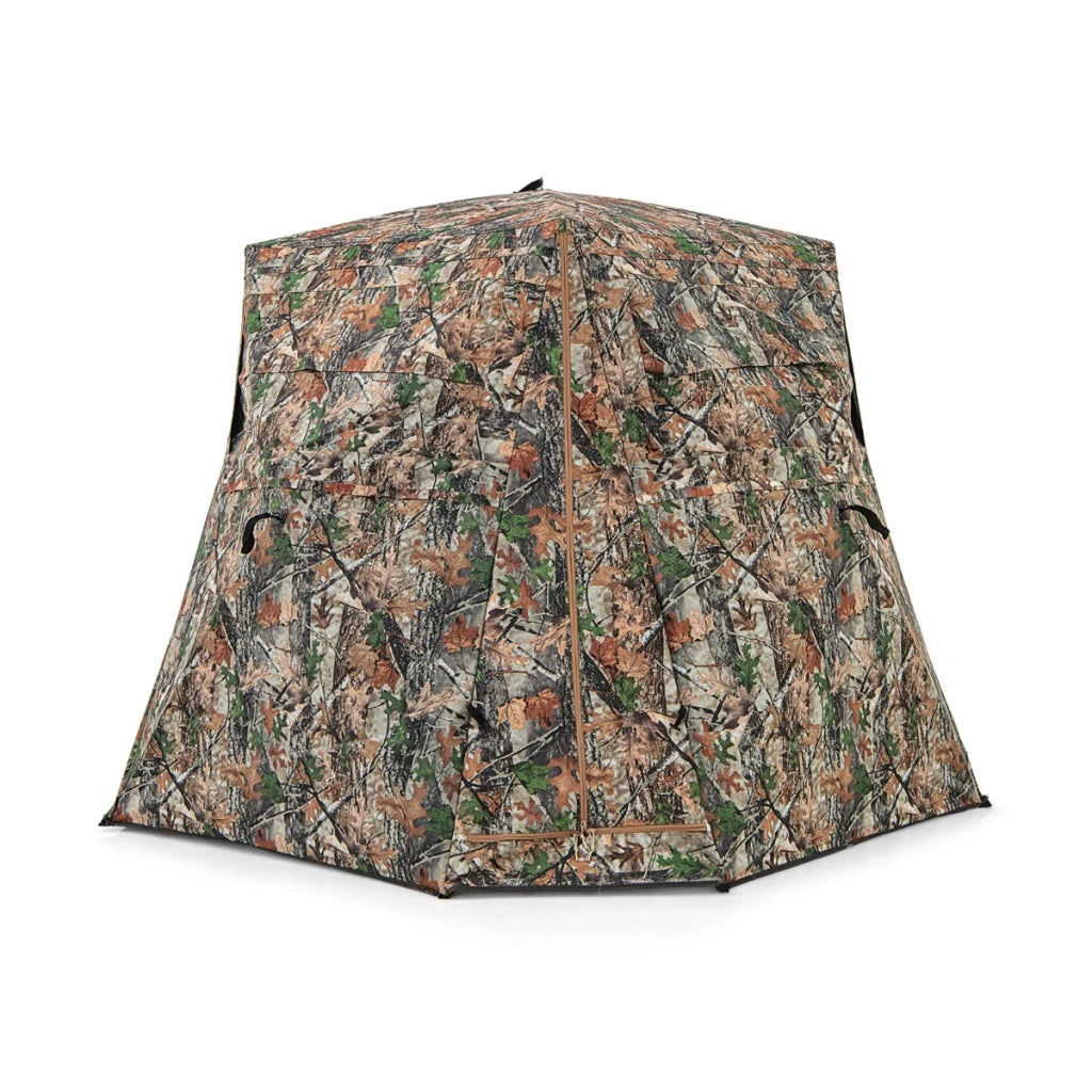 Confezione da 1 tenda da caccia portatile 249 x 211 x 175 cm visuale libera a 360° mimetica design ergonomico realizzata in tessuto Oxford 20_0013654