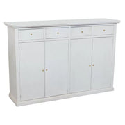 Madia credenza legno 4 porte 4 cassetti shabby bianco anticato 160x40x110 - Mobili 2G