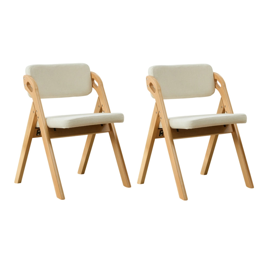 Sedia pieghevole imbottita in legno; beige